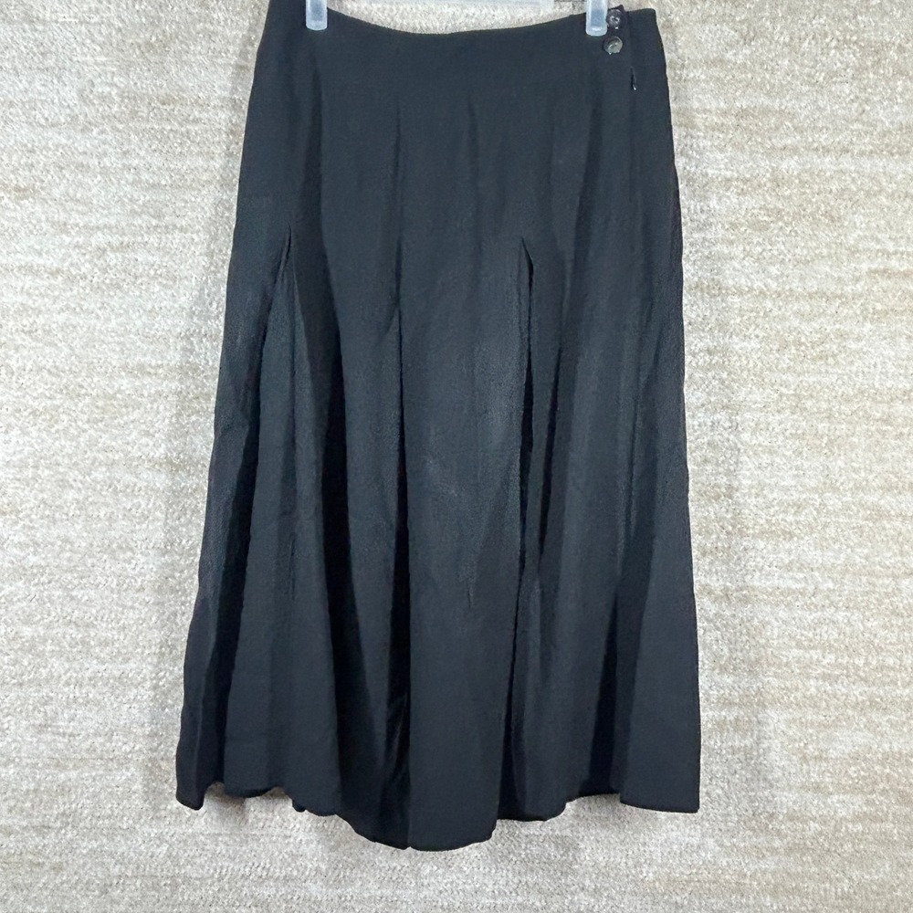 Talbots Women 90s Minimalist High Rise Wide Leg Capri Culottes Black 8P Italian